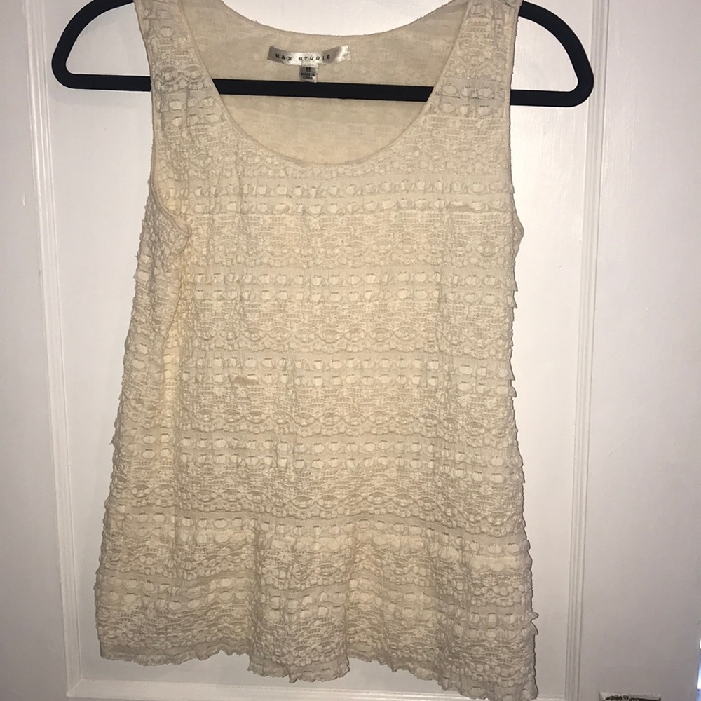 “Max Studio” off white tank top shirt